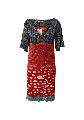 Balenciaga Pre-Owned printed V-neck dress - Red