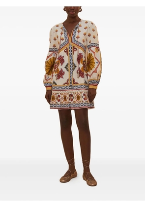FARM Rio floral-print mini dress - Neutrals