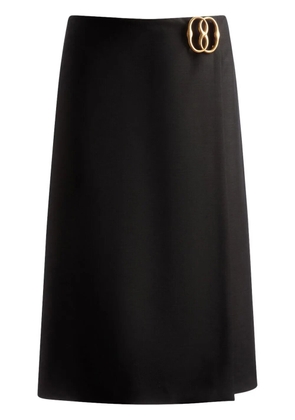 Bally logo-plaque mohair skirt - Black