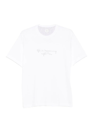 Eleventy embroidered crew-neck T-shirt - White