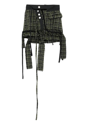 Ottolinger deconstructed tweed mini skirt - Green