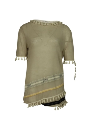 Loewe Pre-Owned tassel asymmetric T-shirt - Neutrals