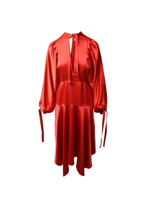 Self-Portrait keyhole-detail dress - Red