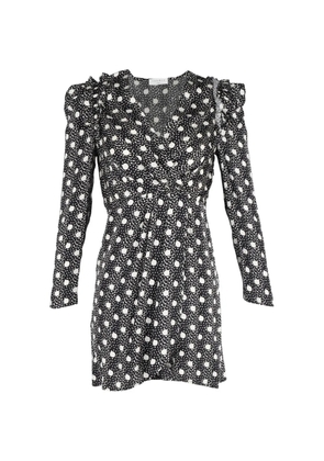 SANDRO polka-dot long-sleeve dress - Black
