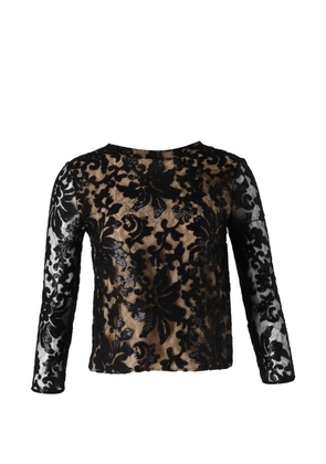 Diane Von Furstenberg Vintage lace-overlay sequin blouse - Black