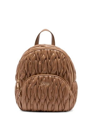 LIU JO quilted logo backpack - Brown