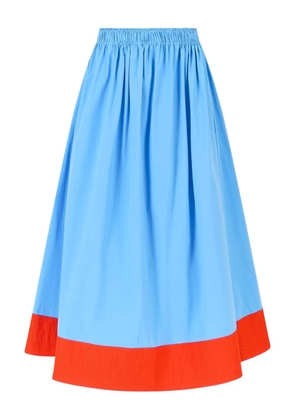 Rosie Assoulin Shirred Poplin midi skirt - Blue