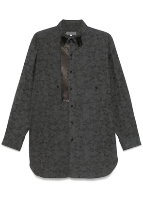 Yohji Yamamoto floral-jacquard shirt - Blue