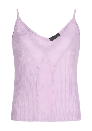 LIU JO lace stitch v-neck top - Pink