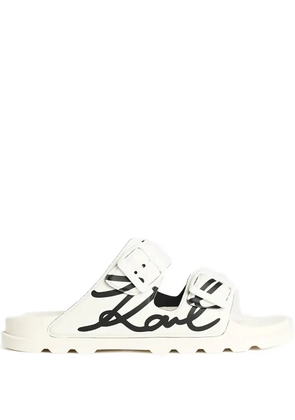 Karl Lagerfeld Kondo Tred 2-Strap logo-print sandals - White