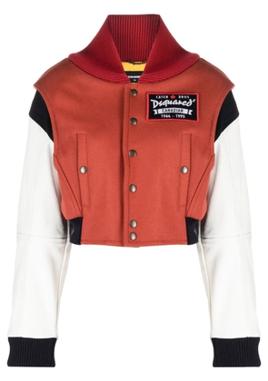 DSQUARED2 logo-patch panelled bomber jacket