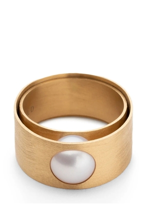 Lia Di Gregorio 18kt yellow gold Move pearl ring