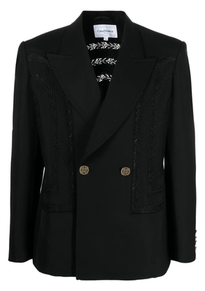 Casablanca broderie anglaise double-breasted blazer - Black