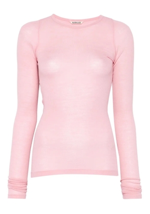 Auralee ribbed long-sleeve top - Pink