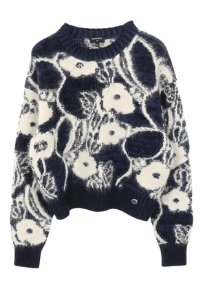 CHANEL Pre-Owned 1986-1988 button-detail sweater - Blue