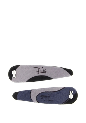 PUCCI logo-print hair clips - Black