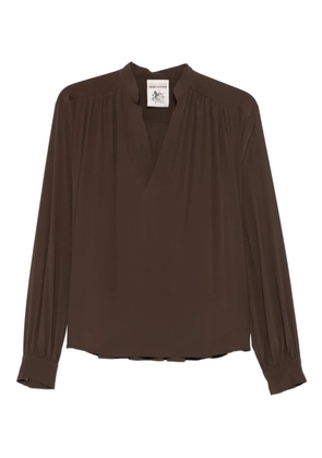 Semicouture long-sleeve V-neck blouse - Brown