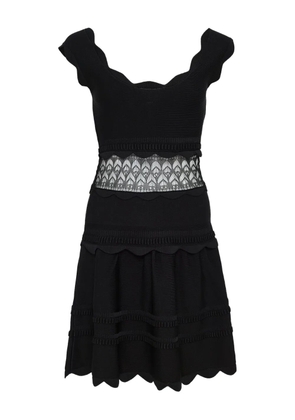 Alexis Hopper scalloped lace-insert dress - Black