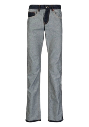 Ports V contrasting-panel detail trousers - Blue