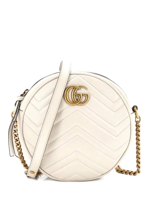 Gucci Pre-Owned GG Marmont Round Shoulder Bag Matelasse Leather Mini crossbody bag - White