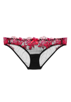Agent Provocateur Callypso rose-embroidered briefs - Black