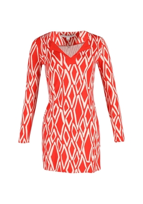 Diane Von Furstenberg Vintage printed long-sleeved dress - Red