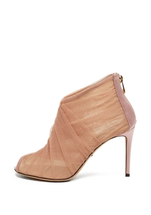 Dolce & Gabbana Pre-Owned ruched satin-trim boots - Pink