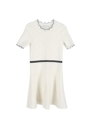SANDRO knit short-sleeve crew-neck midi dress - Neutrals