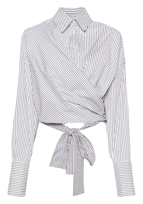 Viktor & Rolf cropped wrap striped shirt - Grey