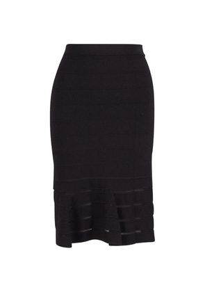 SANDRO flared-hem knitted skirt - Black
