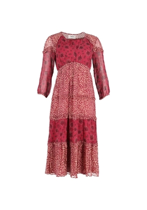 Ba&Sh leaf-graphic midi dress - Red