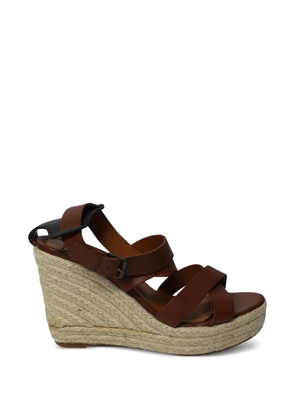Lanvin Pre-Owned Espadrille wedge sandals - Brown