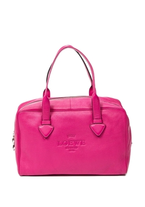 Loewe Pre-Owned Boston leather logo-debossed tote bag - Pink