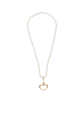 Gucci horsebit pearled necklace - Gold