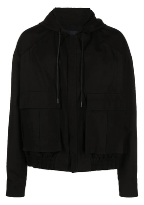 Juun.J drawstring hooded jacket - Black
