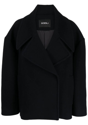 Goen.J double-breasted cropped jacket - Black
