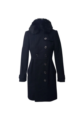 Burberry Pre-Owned fur-collar double-breasted coat - Black