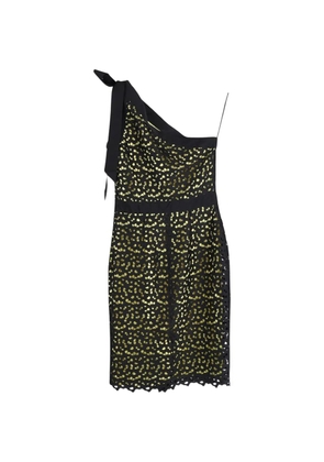 Boutique Moschino one-shoulder lace-hem dress - Black