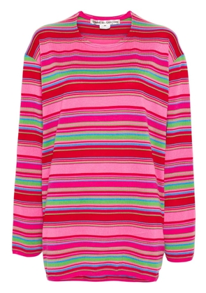 Comme Des Garçons drop-shoulder striped jumper - Pink