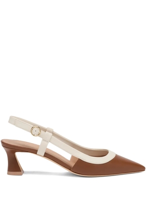 Malone Souliers Tate leather slingback pumps - Brown