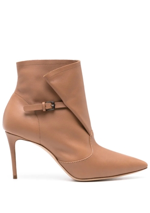 Casadei 85mm Julia Kate leather ankle boots - Brown
