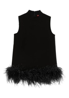Max Mara feather-trim top - Black