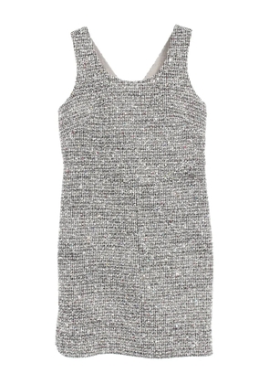 CHANEL Pre-Owned 1986-1988 tweed sequin dress - White