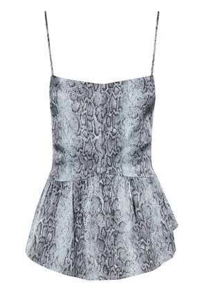 GANNI python-print top - Blue