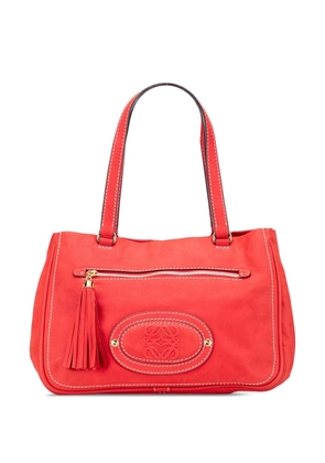 Loewe Pre-Owned 2008 Nubuck Anagram Madrid Fringe shoulder bag - Red