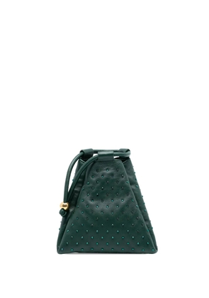 Bottega Veneta Pre-Owned 2021-2025 Mini Lambskin Crystal Embellished Triangle handbag - Green