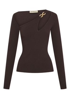 Nicholas Falda cut-out ribbed top - Brown