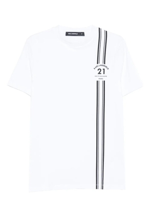 Karl Lagerfeld stripe-detail T-shirt - White