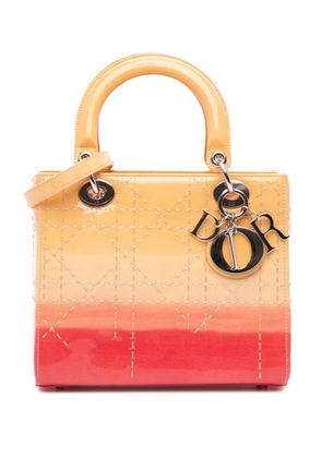 Christian Dior Pre-Owned 2015 Medium Ombre Patent Cannage Lady Dior satchel - Orange