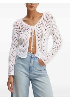 Miss Sixty openwork tie knitwear - White